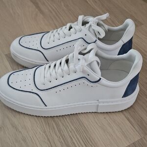 Stuart Weitzman White and Blue Sneakers